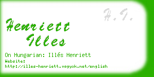 henriett illes business card